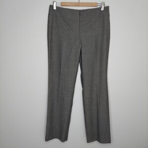 Worth Wool Silk Trousers Womens 6 Gray Stretch Straight Leg Zipper Old Money